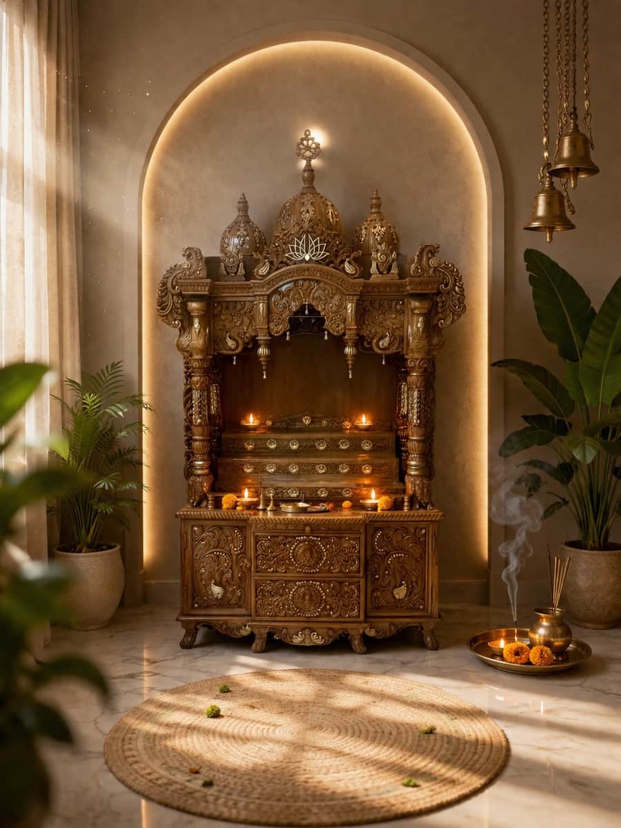 Teak Wood mandir design